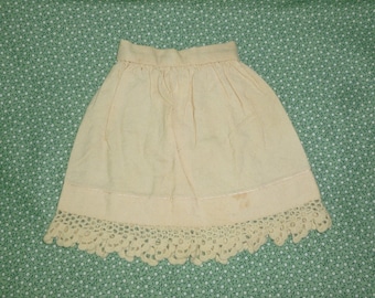 Antique Vintage Wool DOLL Petticoat~Skirt Crochet Lace Victorian Edwardian Lace circa 1900s Petticoat German French Doll Clothes