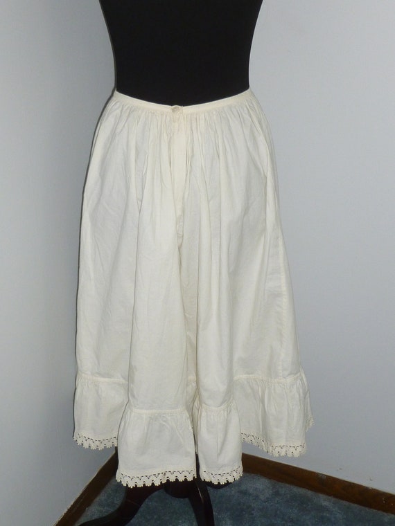 Antique Petticoat Skirt Hand Made Crochet Lace Vi… - image 5
