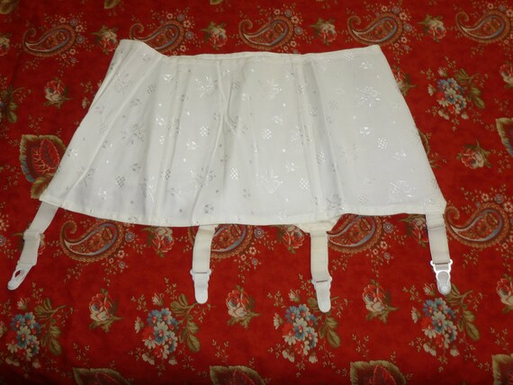 Antique Corset Girdle UNWORN Cotton Brocade Vinta… - image 5