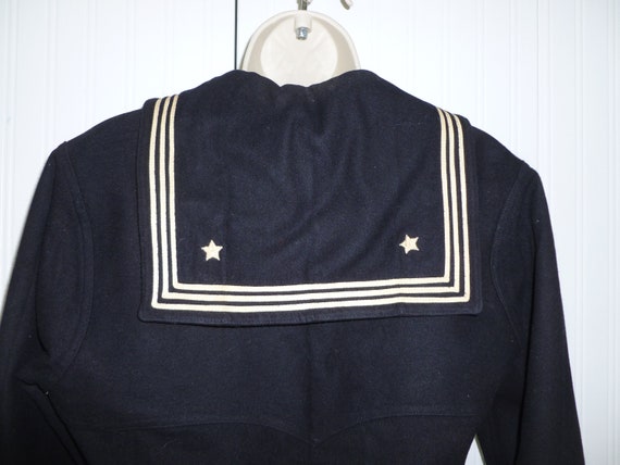 Vintage SAILOR Shirt Wool Navy Naval Uniform Cost… - image 8