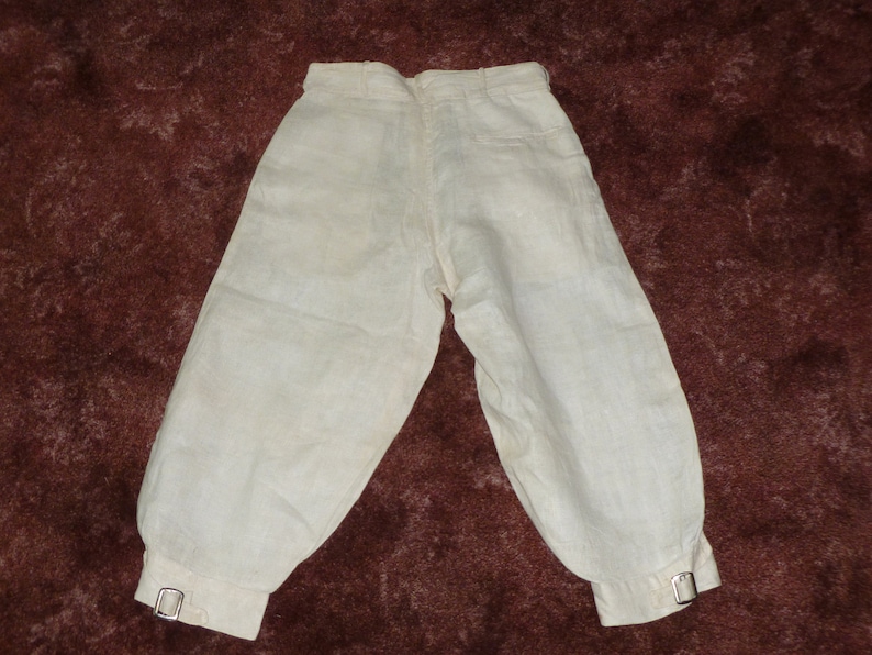 Antique golf pants men's knickers linen button fly Edwardian Flapper original early 1900s image 5
