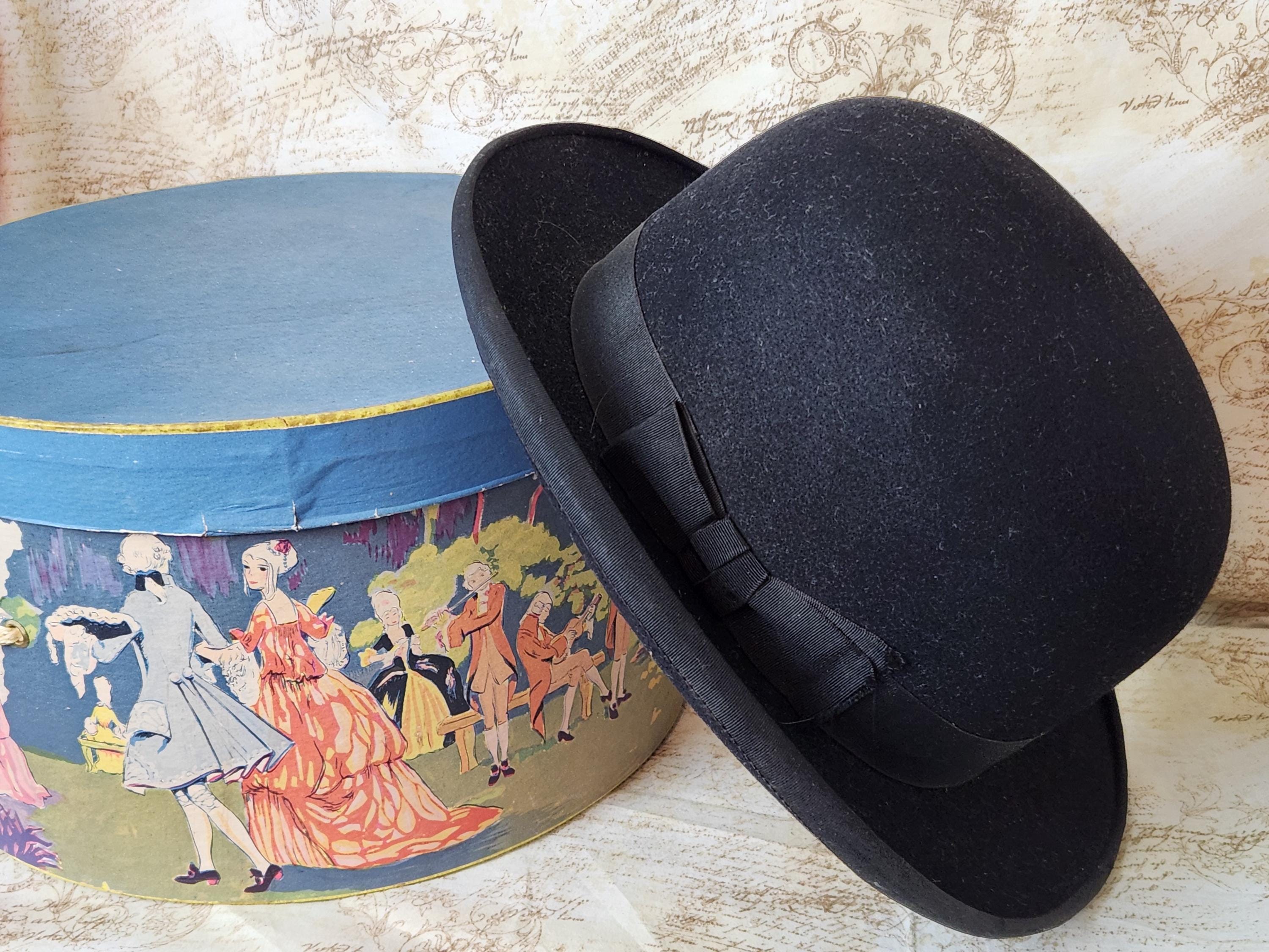 Antique Bowler Hat MAURICE ROTHSCHILED Size 6 7/8 Vintage Antique Bowler Hat MAURICE ROTHSCHILED Size 6 7/8 Vintage