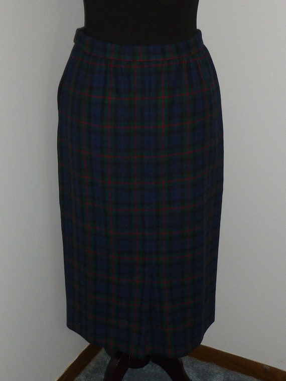 Vintage Pendleton Skirt ARGYLE Clan Red Black Tar… - image 6