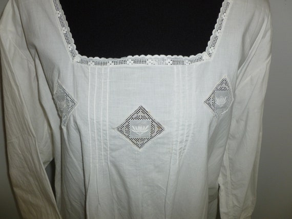 Antique Vintage Victorian Edwardian Chemise Night… - image 4