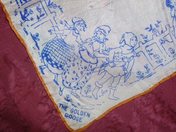 Cute-Vintage Childrens Nursery Rhyme Silk Handker… - image 3