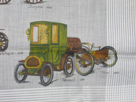 Vintage Hanky Antique Cars Souvenir Handkerchief … - image 5