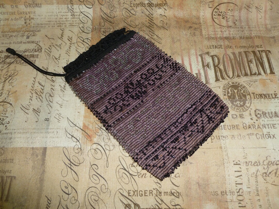 ANTIQUE Beaded Purse Early 1900s Victorian Reticule Purse Germany MICRO ...