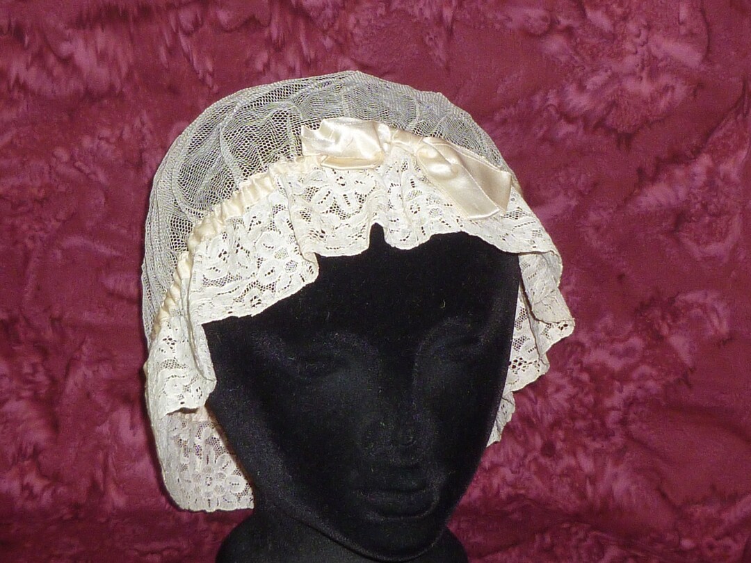 1920s Gold Ribbon Boudoir Flapper Cap
