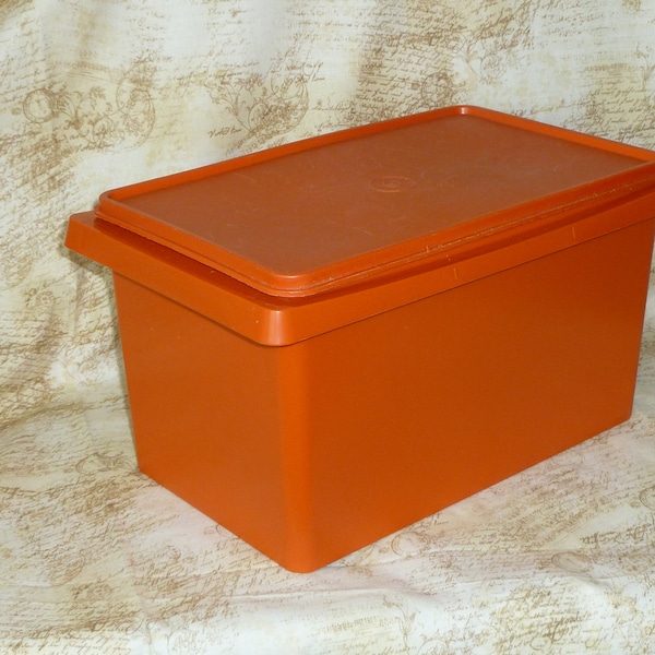 Large Canister Vintage Tupperware 1970s Orange Bread Box Keeper Canister