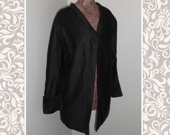 Antique Edwardian Walking jacket coat Exquisite Vintage early 1900s-Black cotton