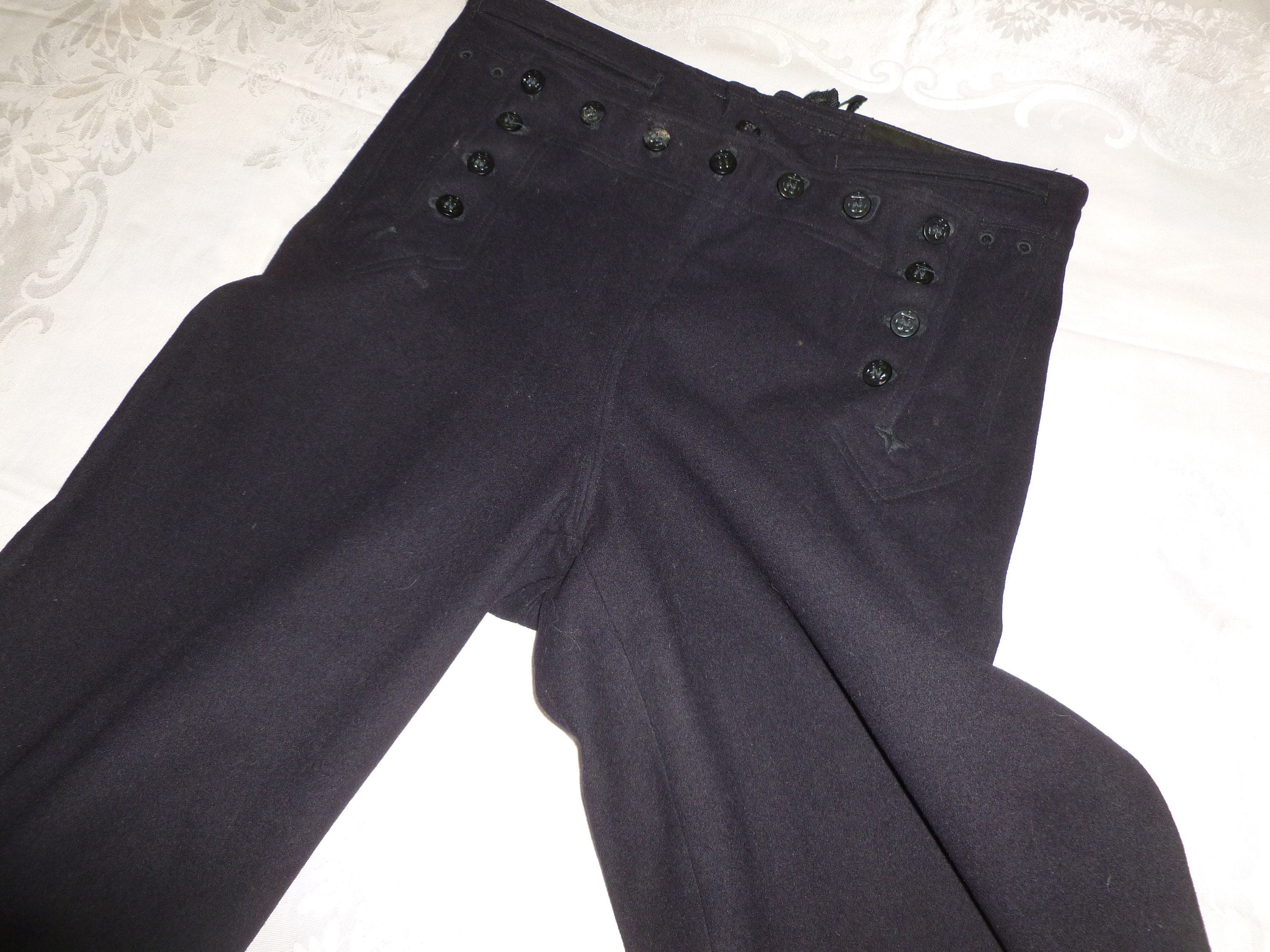 NAVAL CLOTHING FACTORY / ボトム/--/ウール/NVY US.NAVY◇Vintage/40s/ウールセーラーパンツ/NAVAL CLOTHING FACTORY