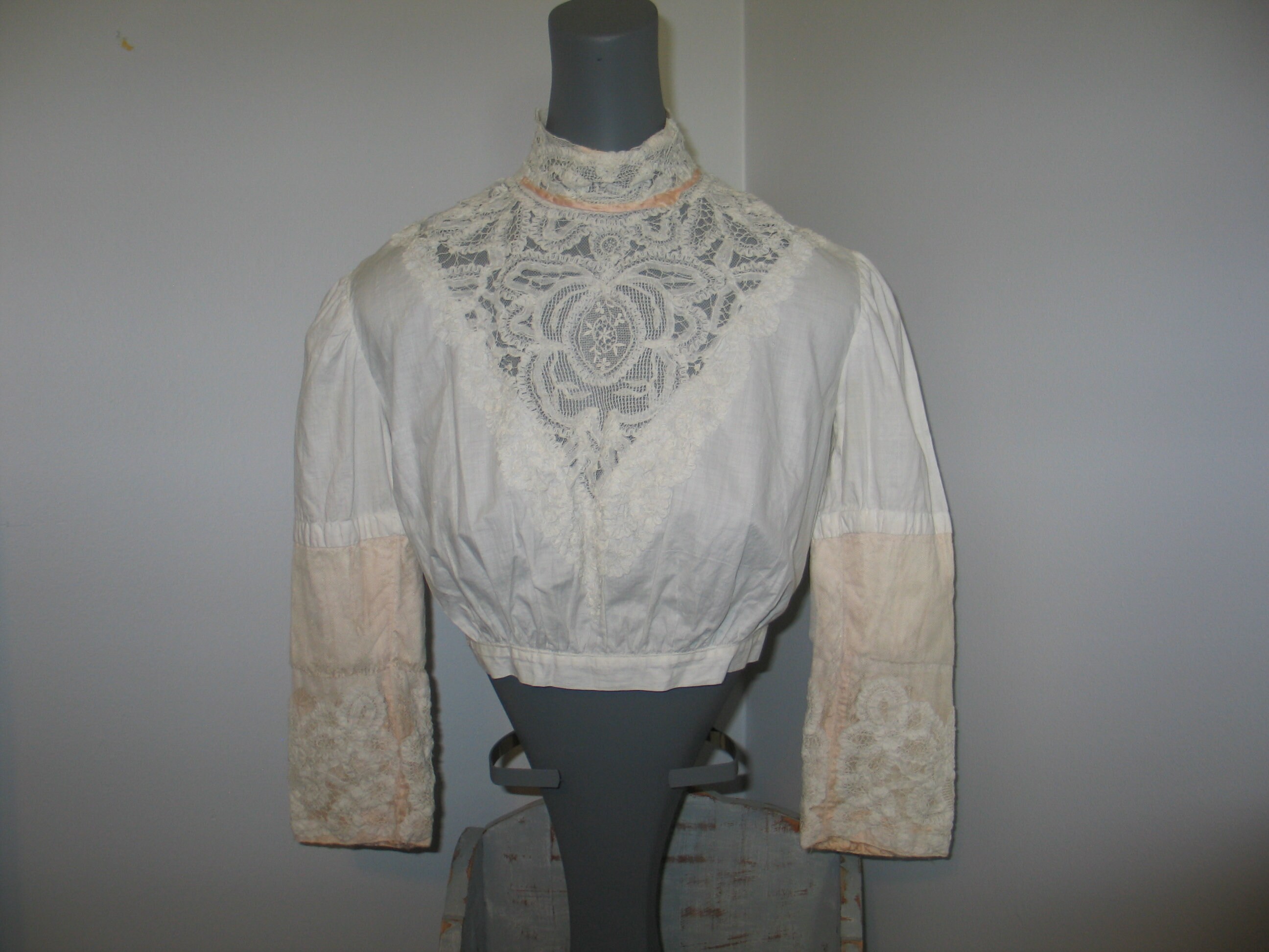 Antique Victorian Blouse Circa 1880-1900-fine Translucent BRUSSELS