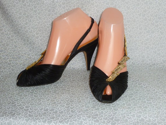 Exquisite Vintage MISS LOUISE High Heel Shoes-Rhi… - image 4