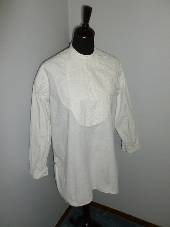 Antique Victorian Shirt-Vintage Edwardian Men's Tu