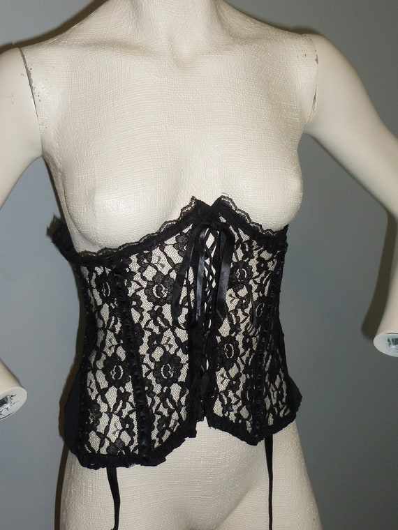 Vintage Black Girdle Shapewear Black Lace Frederic