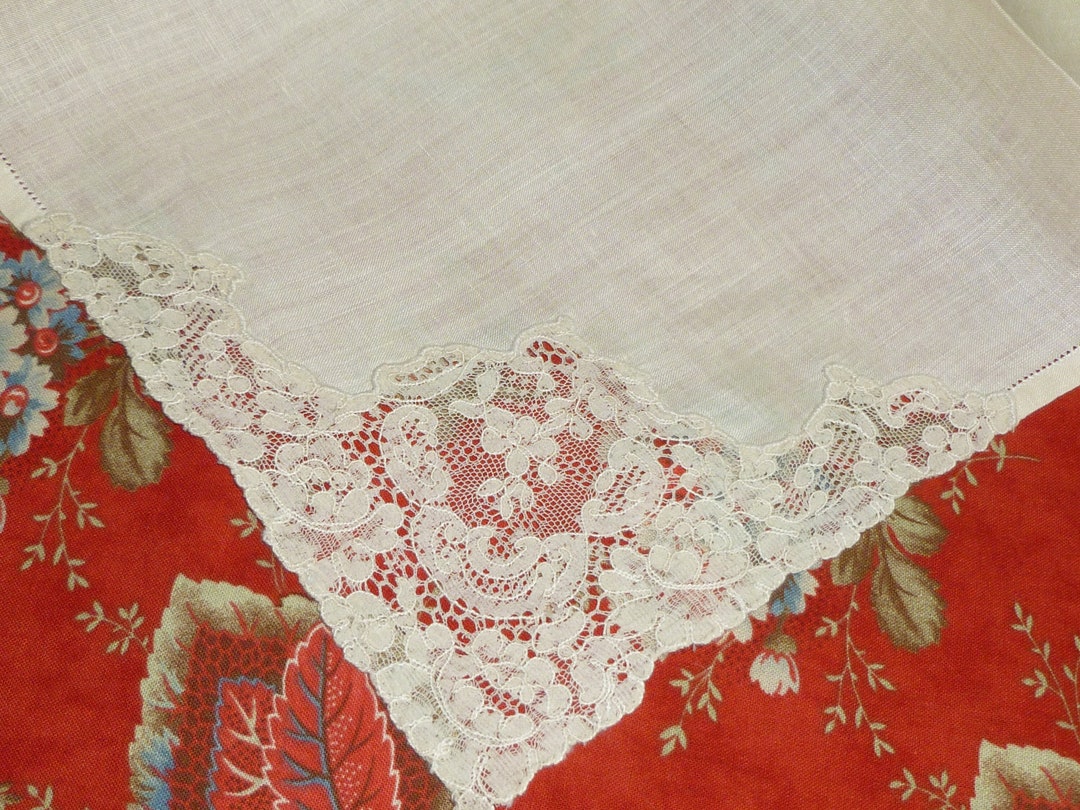 Exquisite 12 Antique Napkins French Alencon Net Lace Etsy