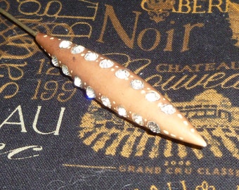 Antique HAT PIN Victorian Rhinestone Bakelite? Hat Pin-Crystal Paste Hatpin Antique Vintage Jewelry