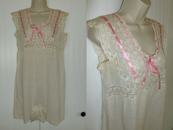 Antique Flapper Teddy Nightie 1920s 1930s Flapper