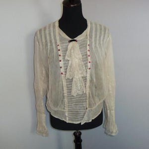 Romantic Antique Victorian Edwardian Valenciennes Net Lace Blouse~Vintage Blouse Delicate Bobbin Lace