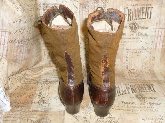 Antique Boots Victorian Edwardian Womans Brown Tu… - image 8