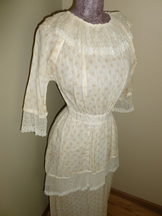 Antique Edwardian Dress c1900s Dress -Embroidered… - image 3