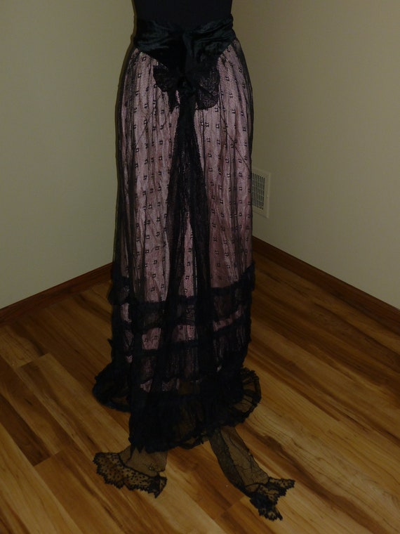 Antique Victorian Edwardian Dress c1800s 1900s Bl… - image 7