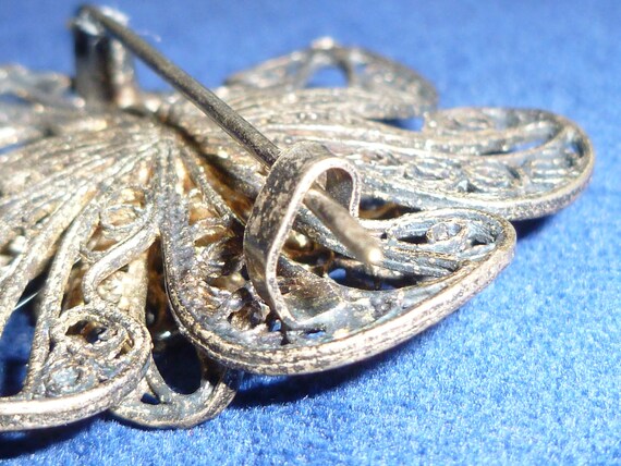 Silver Filigree Sash Pin Brooch, Antique Brooch, … - image 5