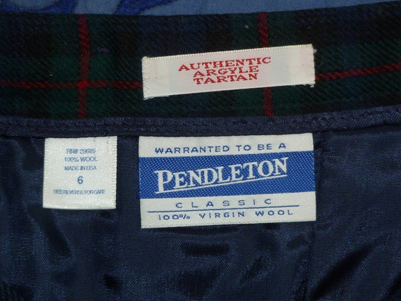 Vintage Pendleton Skirt ARGYLE Clan Red Black Tar… - image 10