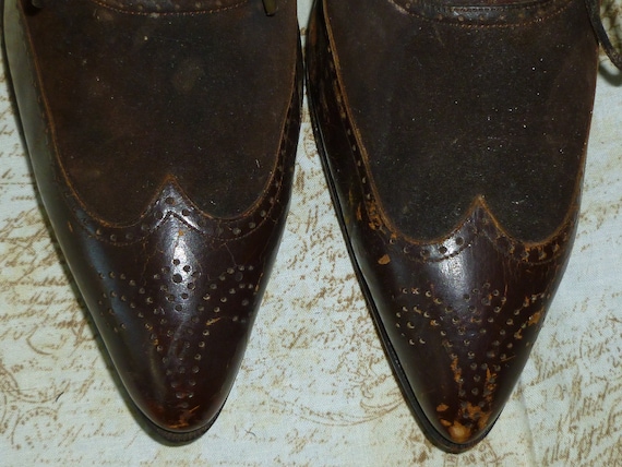 Antique Edwardian Oxford Shoes 1900s-Womans Brown… - image 5