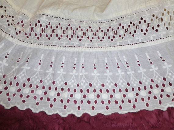 Gorgeous Antique Petticoat Skirt Embroidered Eyel… - image 8