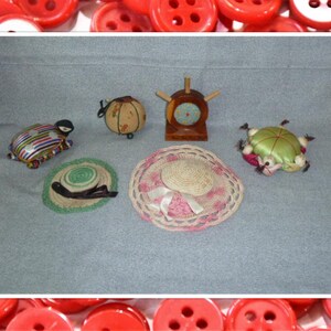choice of one- Antique Vintage Pincushion Americana Sewing Hemming Pin Cushion