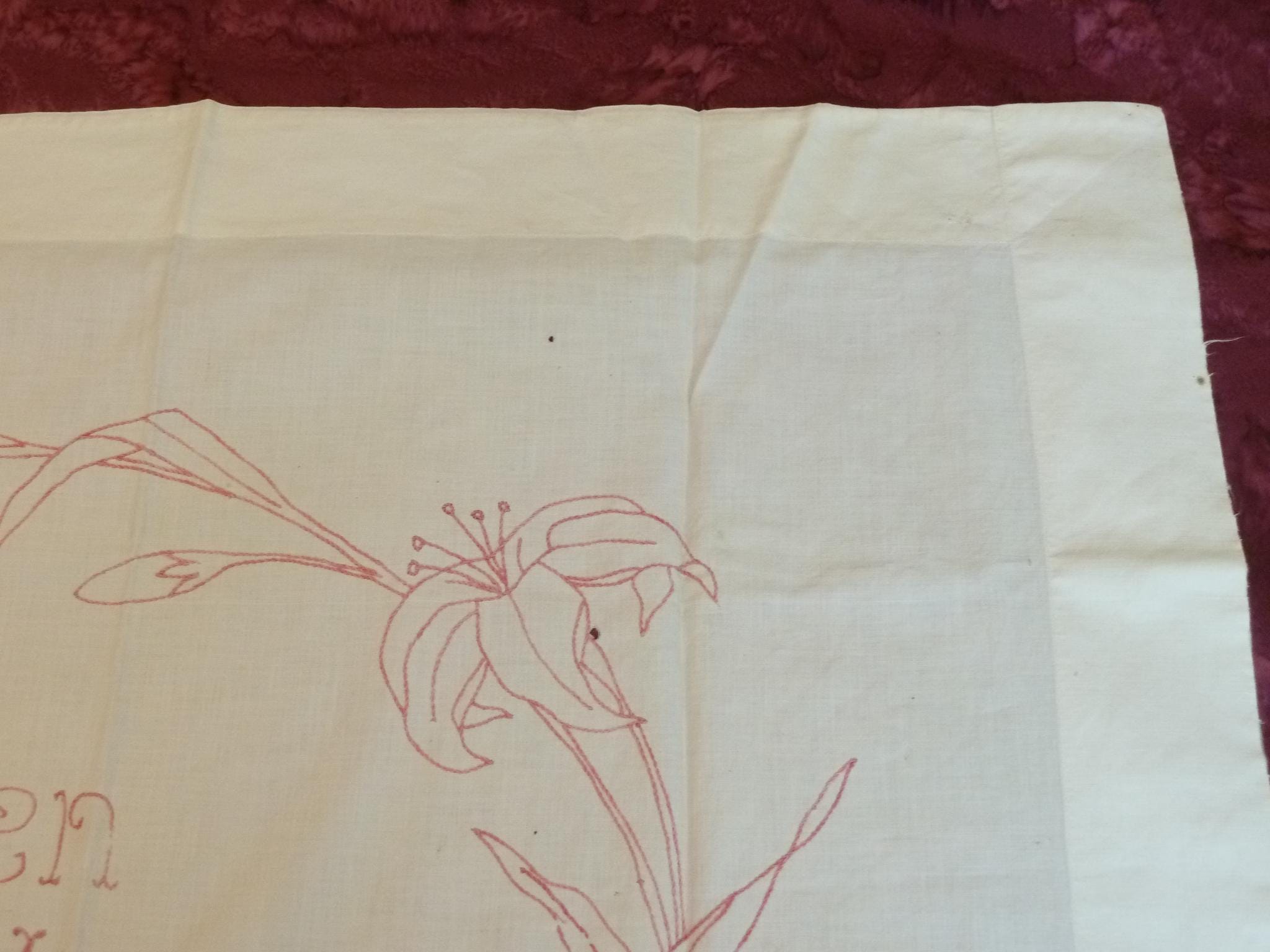 Victorian Layover Pillow Sham-embroidered Good Morning Antique