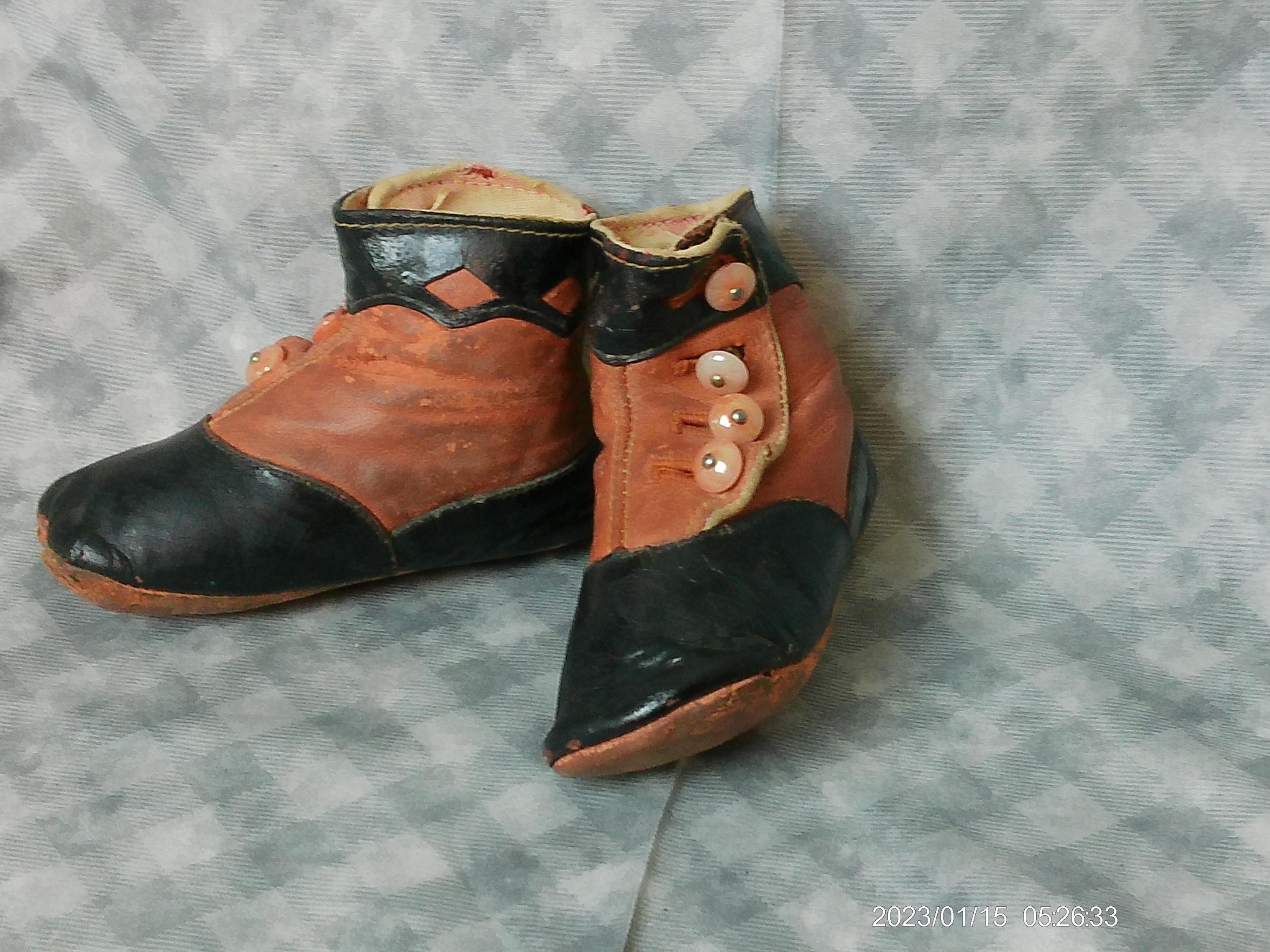 アンティーク*ビクトリアン時代のベビーシューズ*ビスクドール