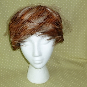 Vintage Feather Hat Mid Century Hat Original Union Made Ladies Designer Cloche Hat 1950s-1960s