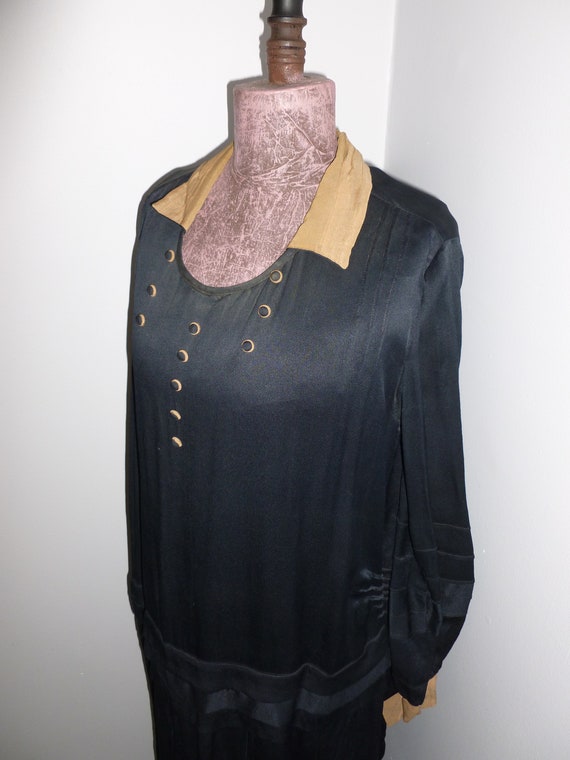 Fabulous Antique Edwardian Drop Waist Silk Dress … - image 3