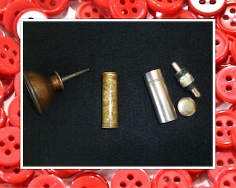 Vintage Needle Case Machine Oil Can Thimble Top Sewing Kit-Travel Sewing Kit-Souvenir Advertising