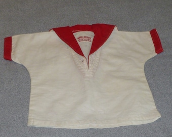 Antigua muñeca naval de la década de 1920 Blusa Peter Van Lopik Sailor Top Salesman's Sample rara original de la década de 1920 antigua -18-20" Muñeca