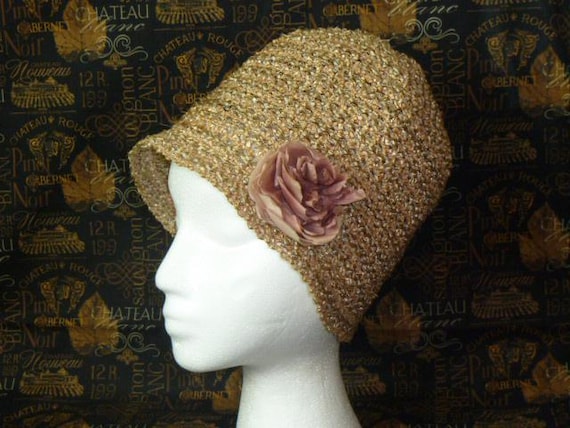Antique Flapper Hat Woven Tan Cloche Tan Straw Cloche Hat: Vintage Inspired Wedding Guest Hat - Etsy main image 2