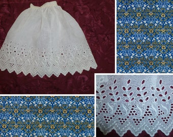 Antique Vintage DOLL Petticoat~Skirt~ Victorian Edwardian Embroidered Lace circa 1900s Petticoat German French Doll Clothes