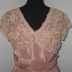 Vintage Dress 1940s 1950s-Shimmery Rose Pink Formal Party Cocktail DressMother of BrideBridesmaid DebutanteProm image 4