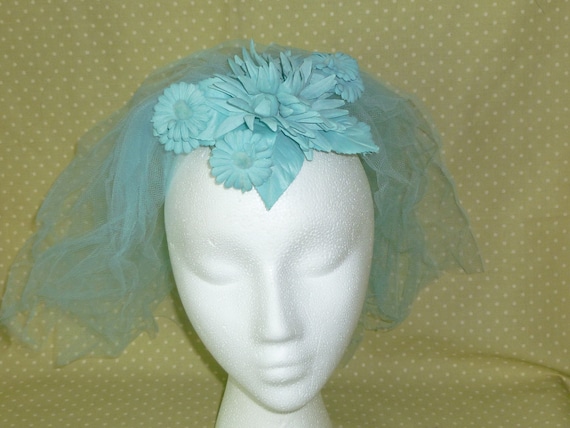 Vintage Bridal Headband Veil Flower Crown-Tiara-1… - image 1
