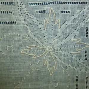 NOS Antique Madeira Hanky Linen Lace Hand Embroidered Bridal Wedding Handkerchief Hanky Hankie