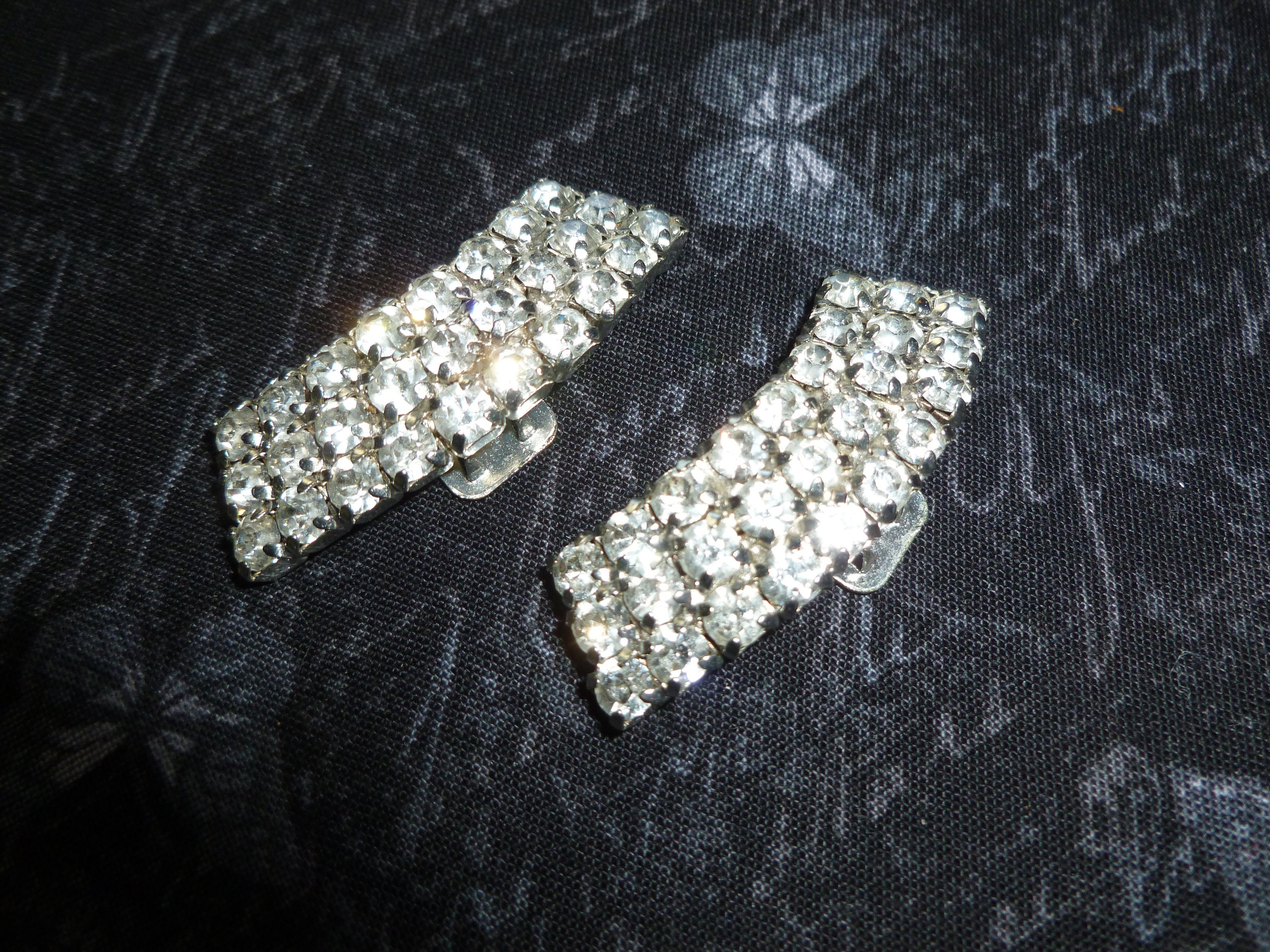 Art DECO Shoe BUCKLES Rhinestone Shoe Clips Vintage Shoe 