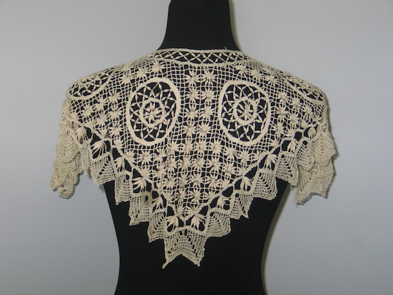Antique Lace Shawl-Antique Silk/Cotton Lace Collar