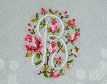 Antique Monogram B Hanky Vintage Madeira Embroidery Bridal Wedding Handkerchief Hanky Hankie