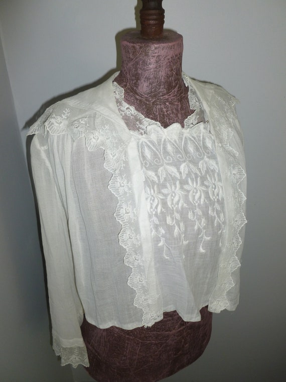 Romantic Antique Edwardian Blouse~Vintage Embroide