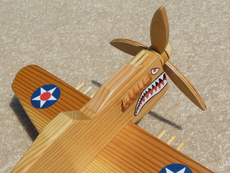 Wooden P40 Fighter 'Flying Tiger' Toy Plane Etsy