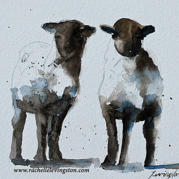 painting of Sheep painting lamb painting watercolour painting watercolor sheep art print sheep print baby room decor wall art square 5x5