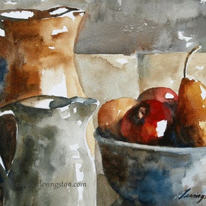 peinture nature nature nature nature aquarelle peinture de fruits d’impression de fruits imprimés ATC fruits peinture fruit traditionnel cottage chic carte à échanger SMALL