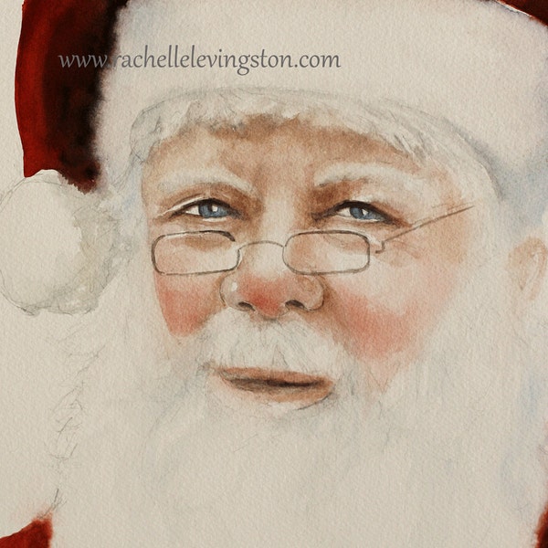 Watercolor painting santa painting art Print santa art PRINT santa PRINT santa Wall art santa home decor christmas decoration artwork 8x10